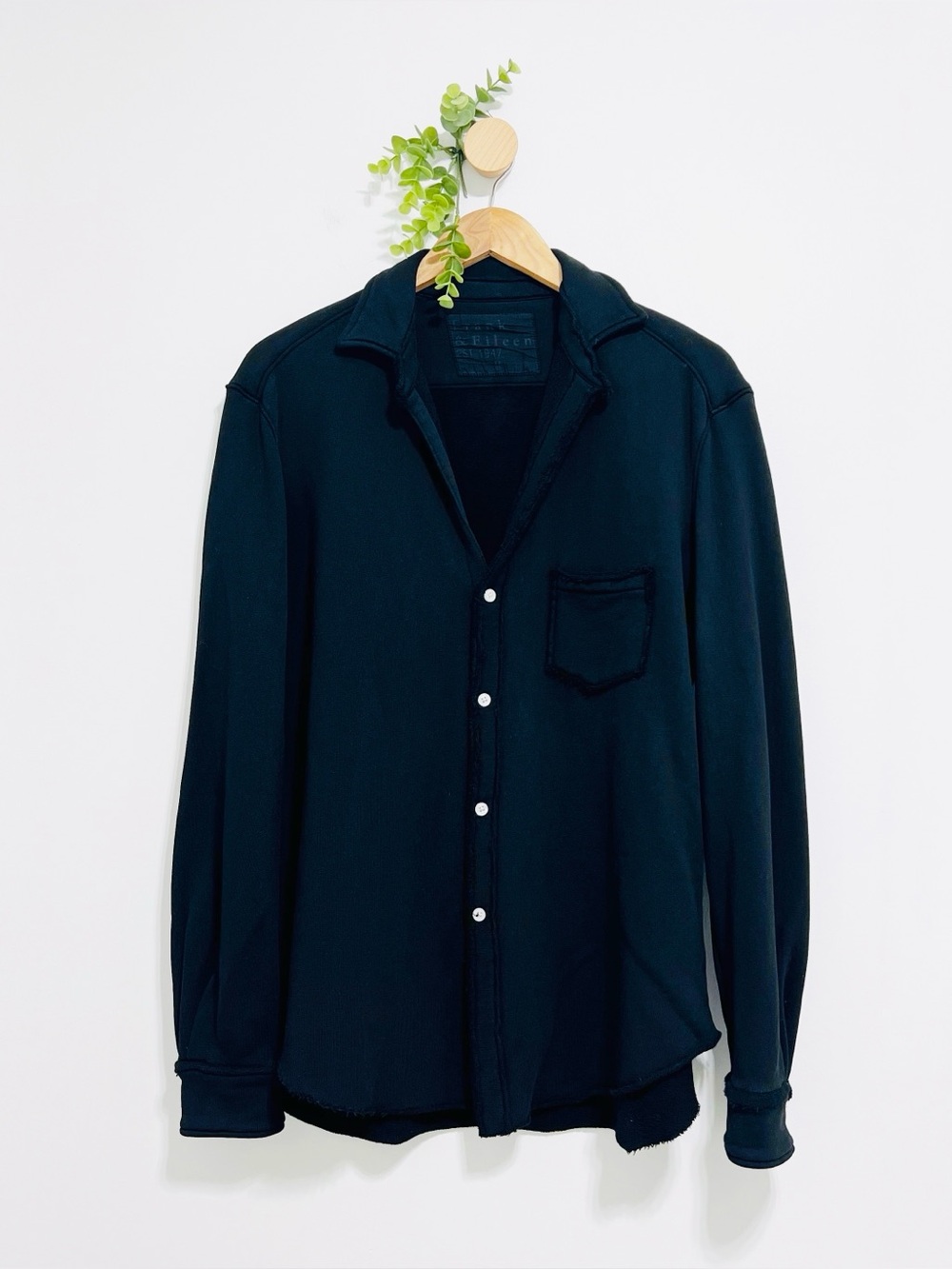 Frank & Eileen Eileen Sweatshirt Shirt Cotton Black Button Up
